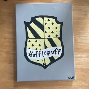 Handmade Harry Potter Hufflepuff Crest Painting On Canvas